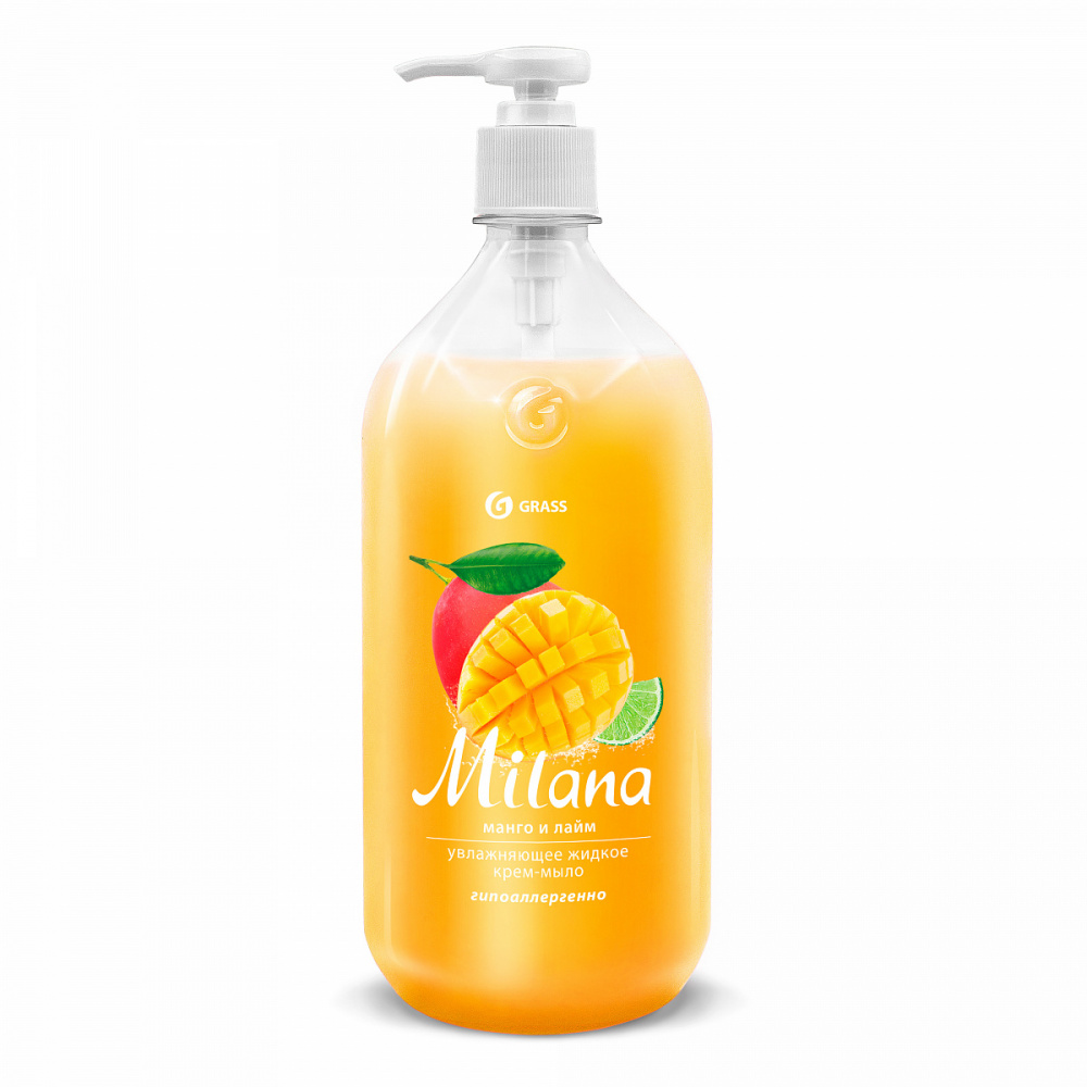 Крем-мыло жидкое увлажняющее "Milana манго и лайм" (флакон 1000 мл) - фото